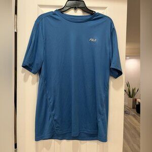Fila Blue Athletic Shirt Lightweight Breathable Activewear Men Top L